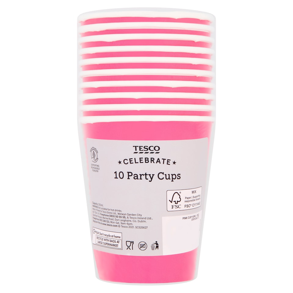 Tesco Pink Cup 10 Pack