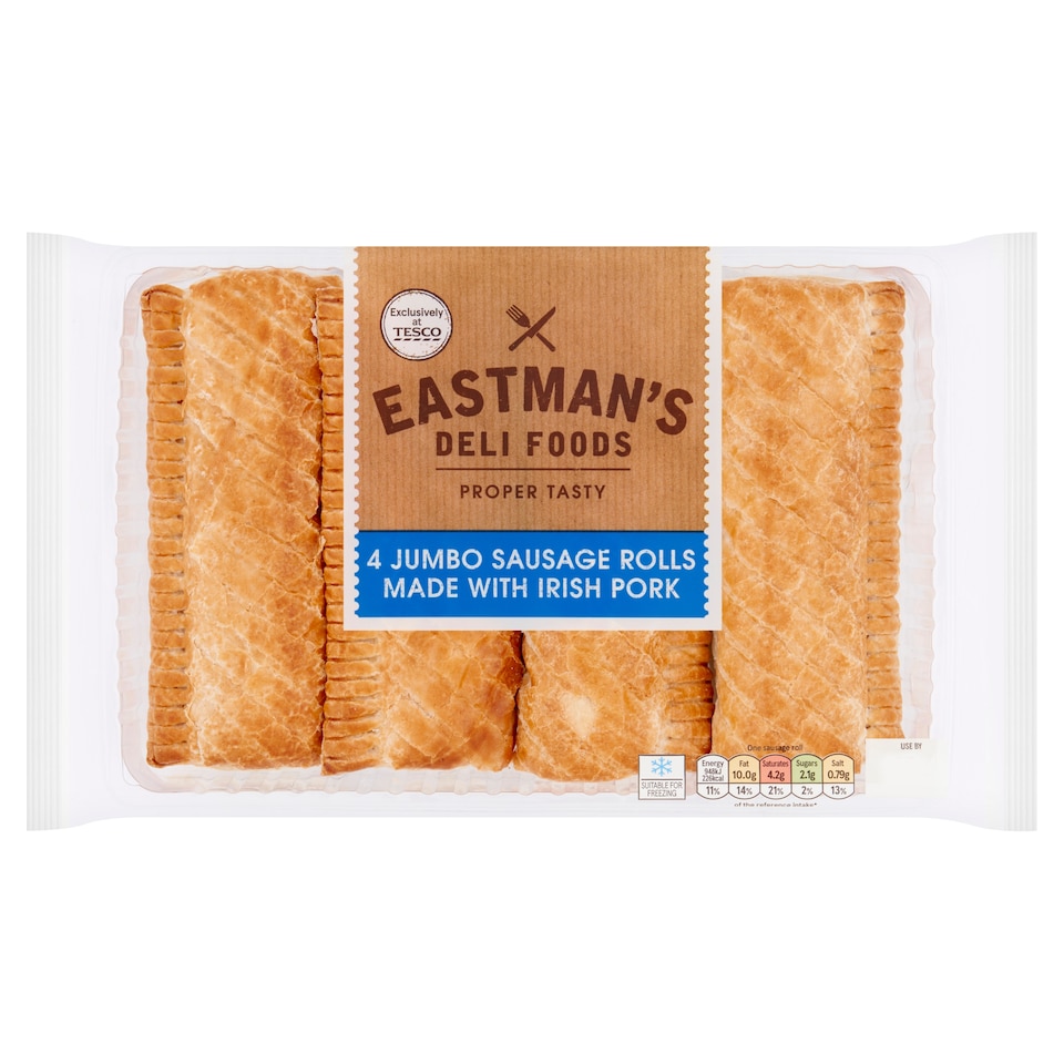 Eastman's 4 Jumbo Sausages Rolls With Irish Pork 320G