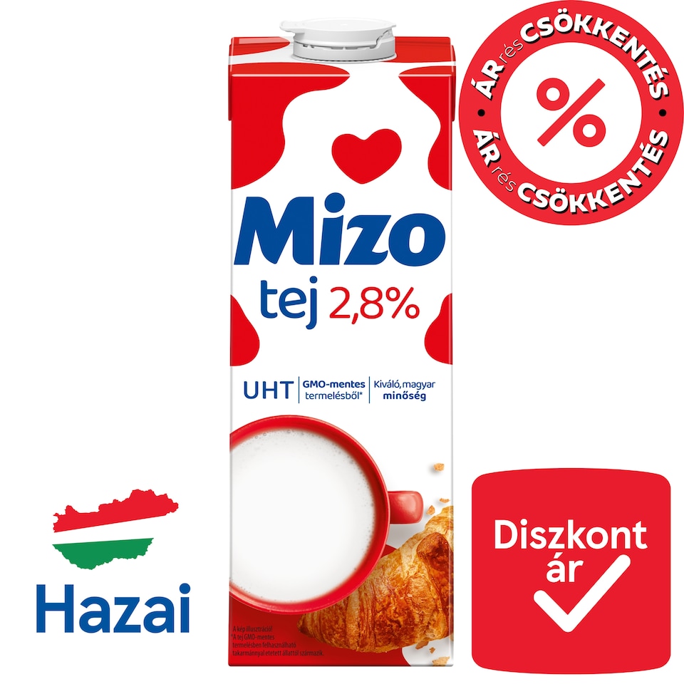 Mizo UHT Semi-Fat Milk 2,8% 1 l