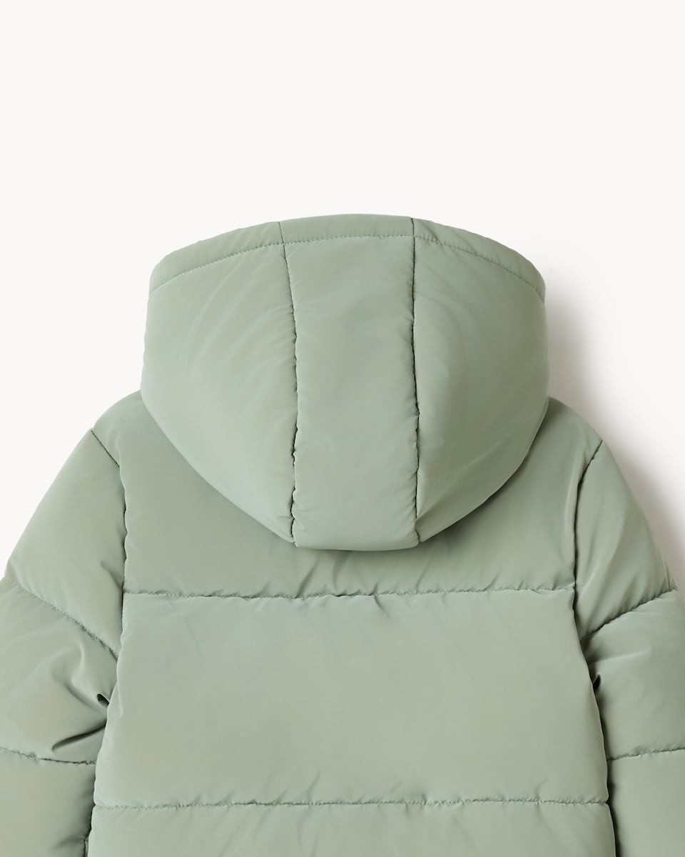 image 1 of F&F Baby Padded Zip Up Hooded Coat in Green