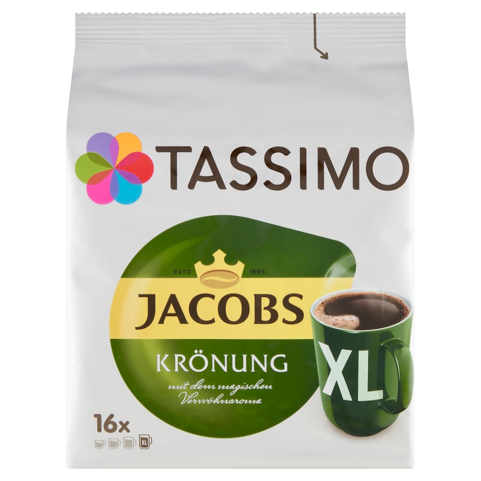 Obrázek 1 pro produkt Tassimo Jacobs Krönung káva pražená mletá v kapslích 16 x 9g (144g)