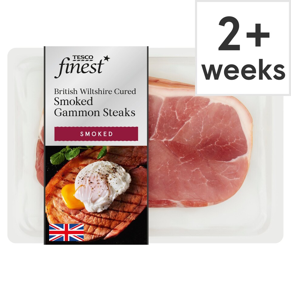 Tesco Finest Smoked Wiltshire Cured Gammon Steaks 2 Pack 460G Tesco