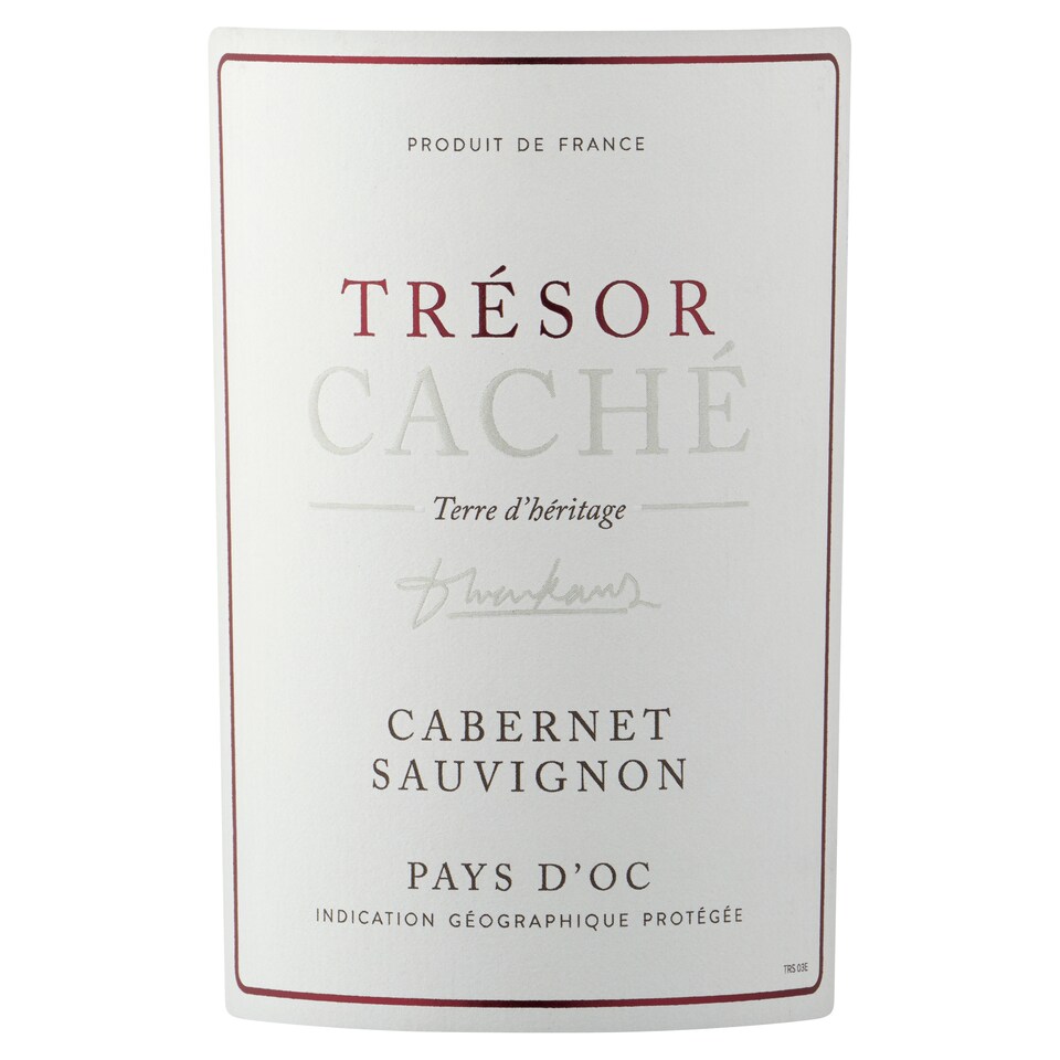 image 1 of TRÉSOR CACHÉ Cabernet Sauvignon Pays d'Oc 75CL
