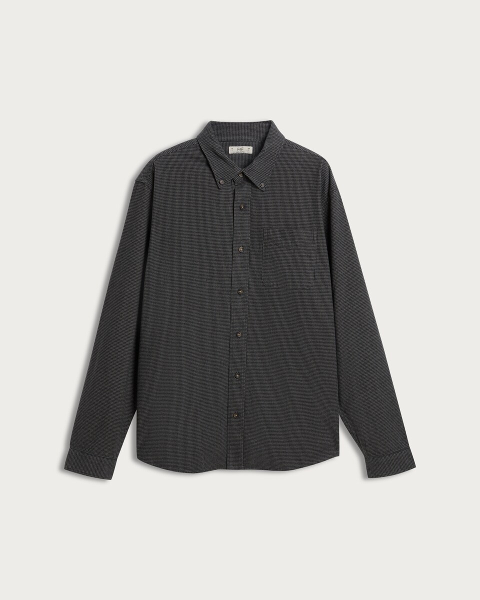 image 1 of F&F Pure Cotton Dogstooth Print Flannel Shirt in Grey