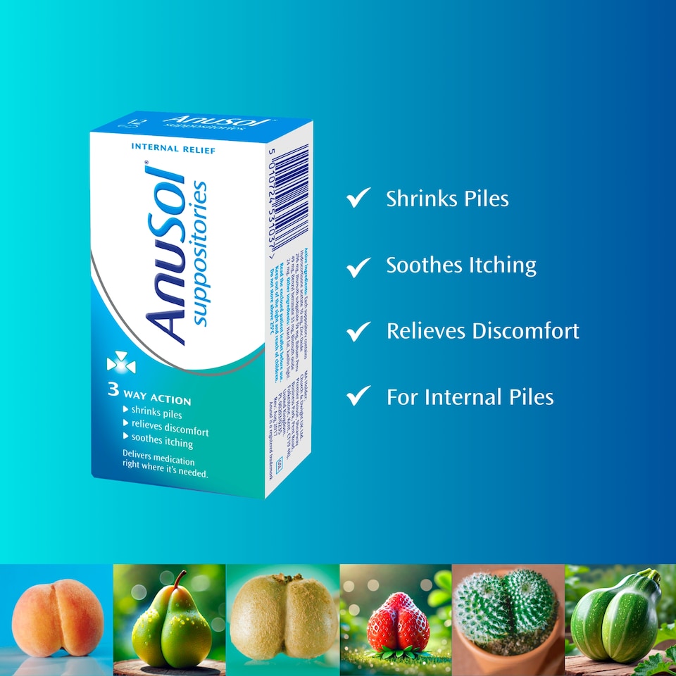 image 1 of AnuSol Piles Treatment Suppositories 12s