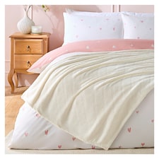 Silentnight Love Sleep Embossed Check Natural Fleece Throw