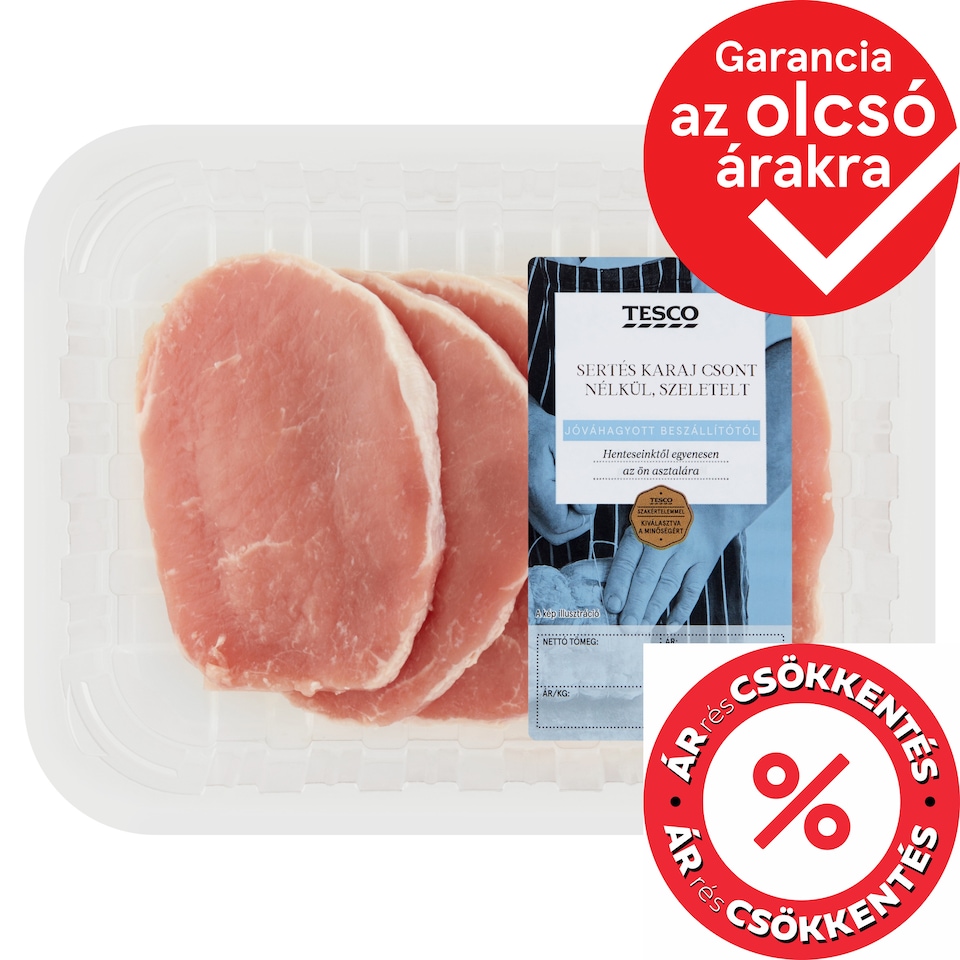 Tesco szeletelt sertés karaj csont nélkül 400 g