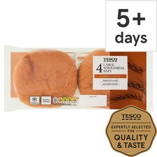 Tesco Large Wholemeal Baps 4 Pack
