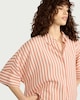 image 3 of F&F Striped Button Up Co-ord Shirt with Linen in Multi Orange