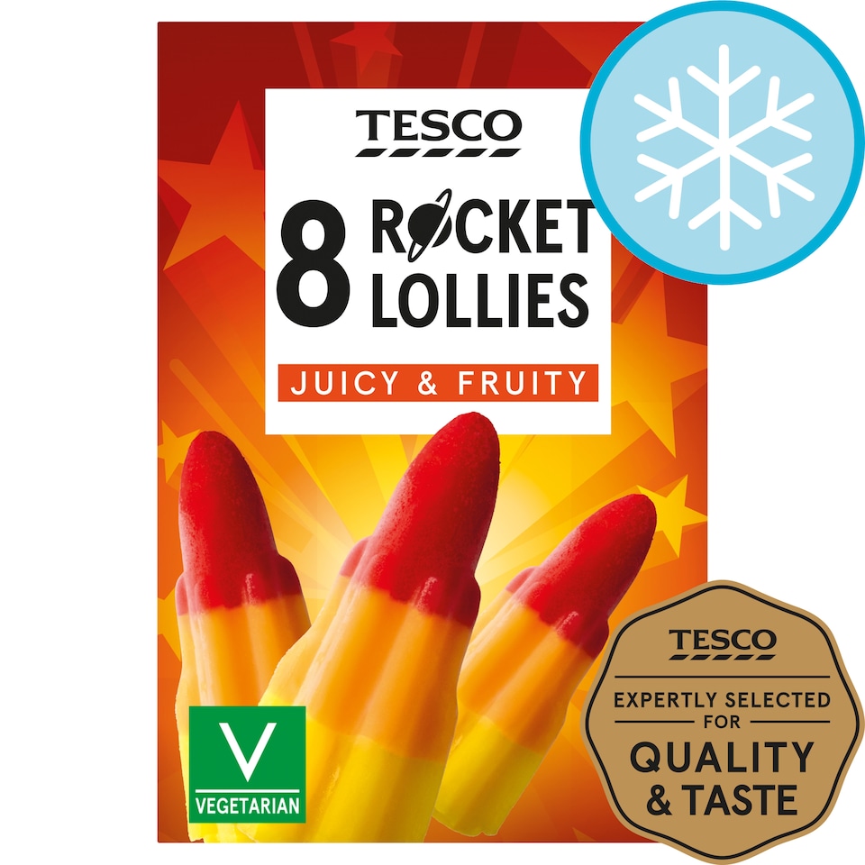 Tesco Rocket Lollies 8 Pack 464Ml