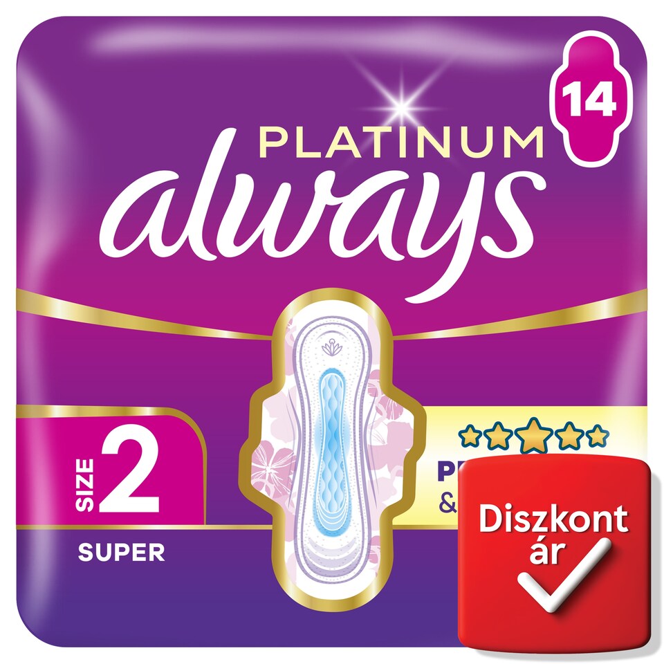 Always Platinum Egészségügyi Betét Super (2-es méret), 14 db Betét  1. kép