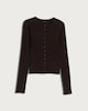 image 4 of F&F Ribbed Button Up Cardigan in Chocolate