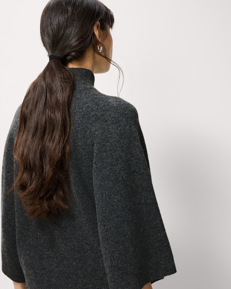 image 1 of F&F Turtle Neck Wide Sleeve Jumper in Black