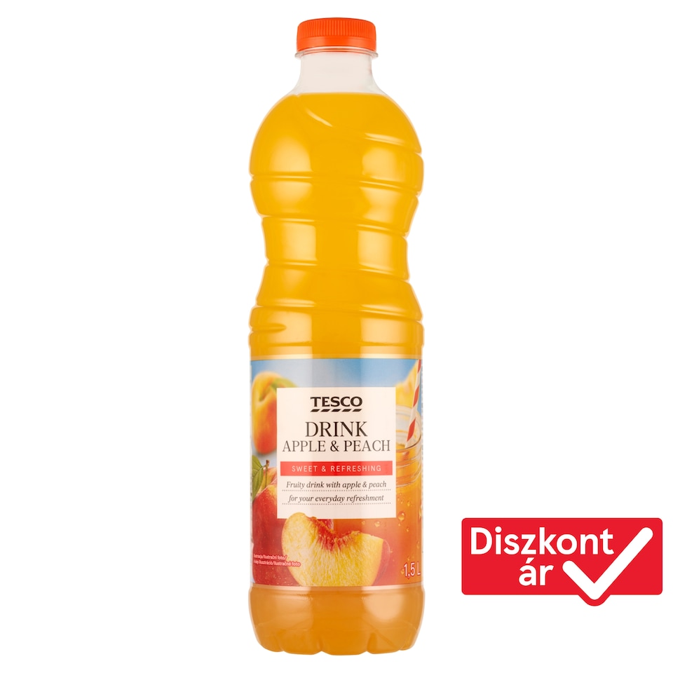 Tesco alma-őszibarack gyümölcsital cukorral és édesítőszerrel 1,5 l