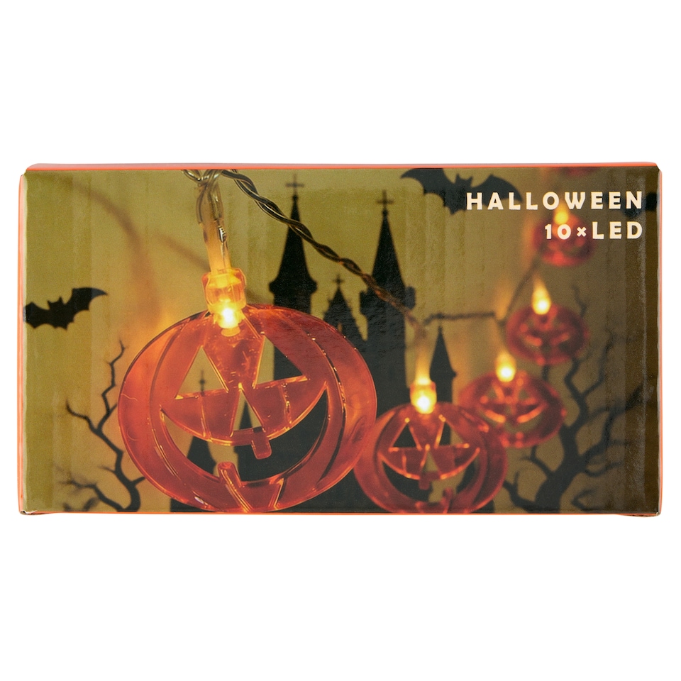 10 LED-es halloween lapos töklámpás fényfüzér   1. kép