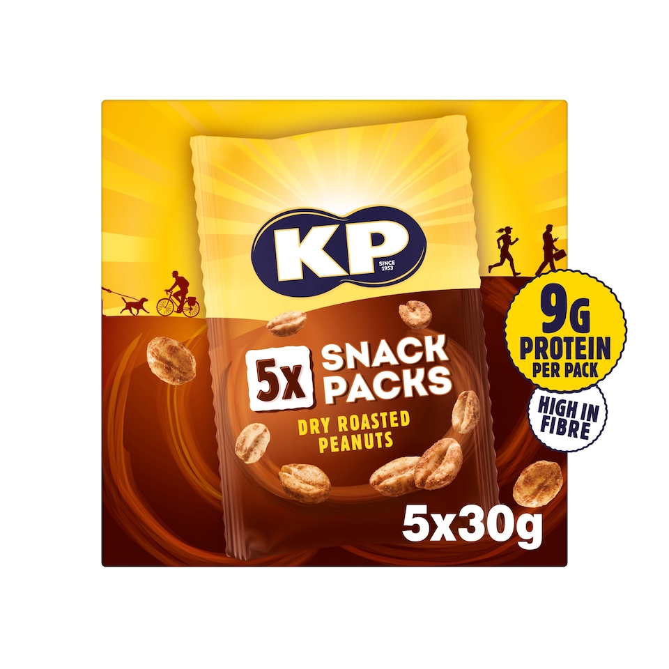 Kp Snack Packs Dry Roasted Peanuts 5 X 30G
