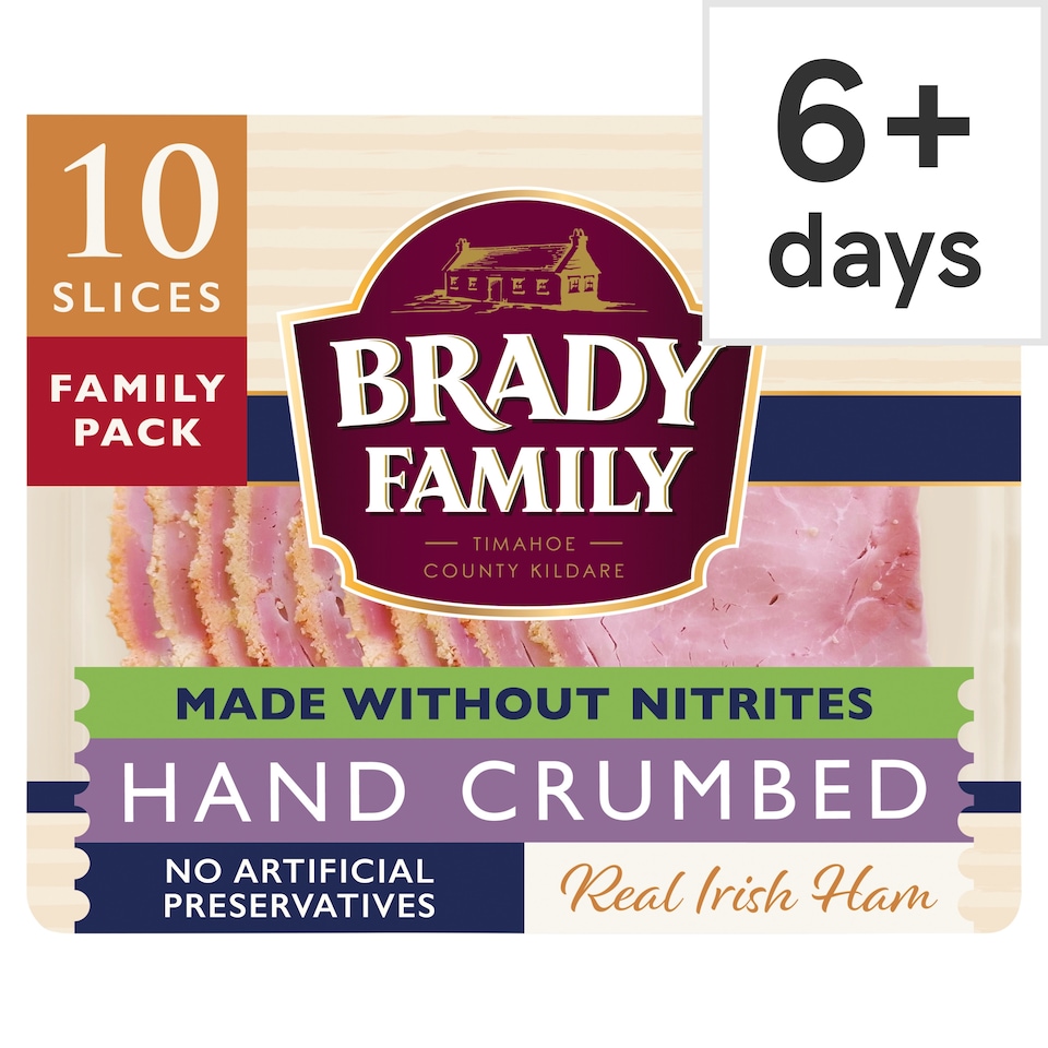 Brady Family Made Without Nitrites Hand Crumbed Thinly Sliced Real Irish Ham 120g