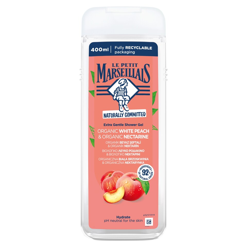 Le Petit Marseillais Sprchový gel bio bílá broskev & bio nektarinka 400ml