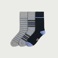 Ted Baker 3-Pack Cotton Rich Patterned Ankle Socks in Multi