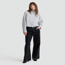 F&F Ribbed Knitted High Neck Jumper in Grey