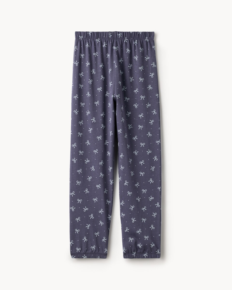 image 1 of F&F Girls Pure Cotton Paris Printed Pyjama Set in Blue
