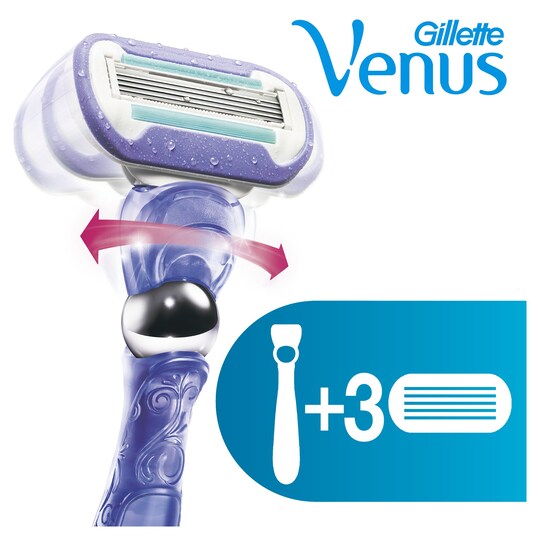 Gillette Venus Swirl Flexiball Razor Plus 3 Blades Tesco Groceries