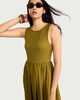 image 2 of F&F Sleeveless Midi Dress in Olive