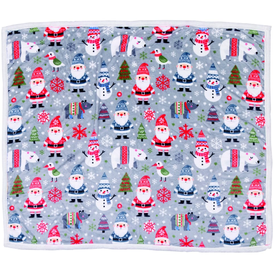 image 1 of Microflannel & Sherpa Blanket and Cushion Set Snow