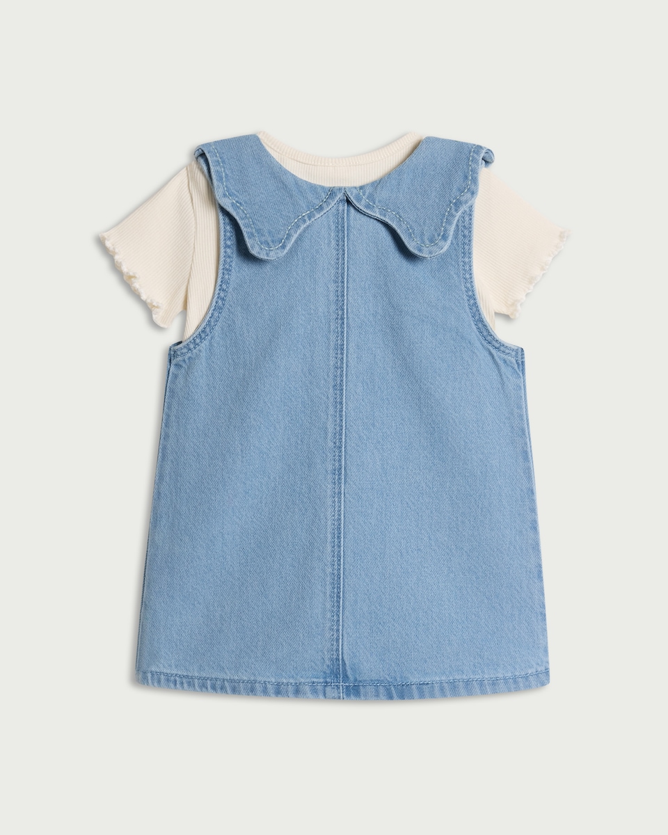 image 1 of F&F Baby 2-Piece Cotton Rich Floral Set in Blue