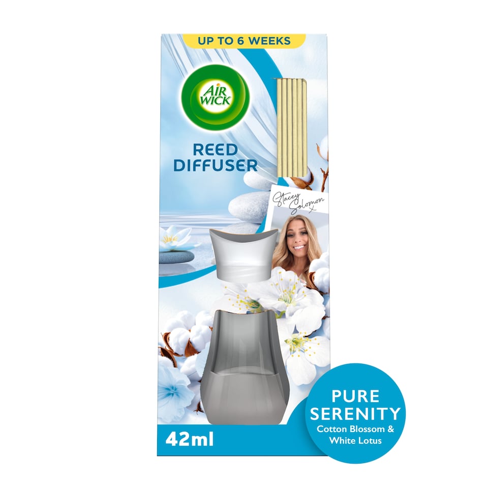 image 1 of Air Wick Reed Diffuser Pure Serenity Fresh Cotton & Apple Blossom Limited Edition 42ml