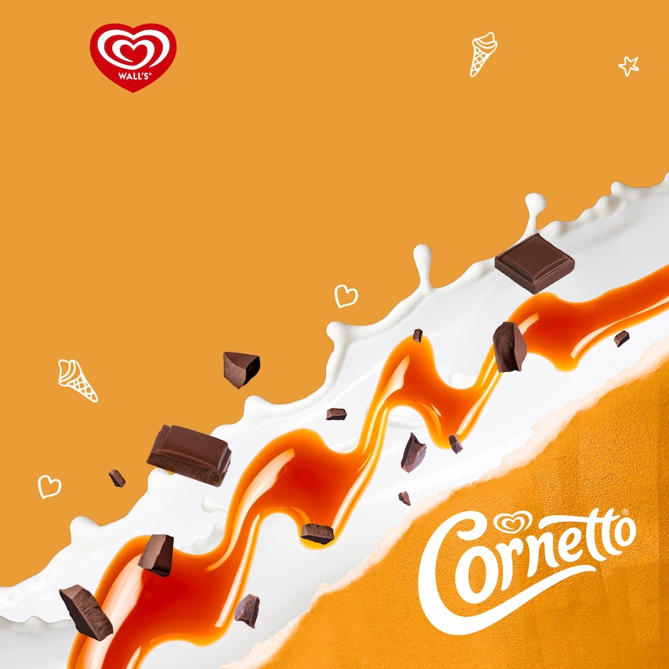 image 1 of Cornetto Soft Caramel Stracciatella Ice Cream Cones 4x140ml