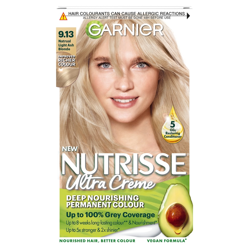 image 1 of Garnier Nutrisse 9.13 Natural Light Ash Blonde Permanent Hair Dye