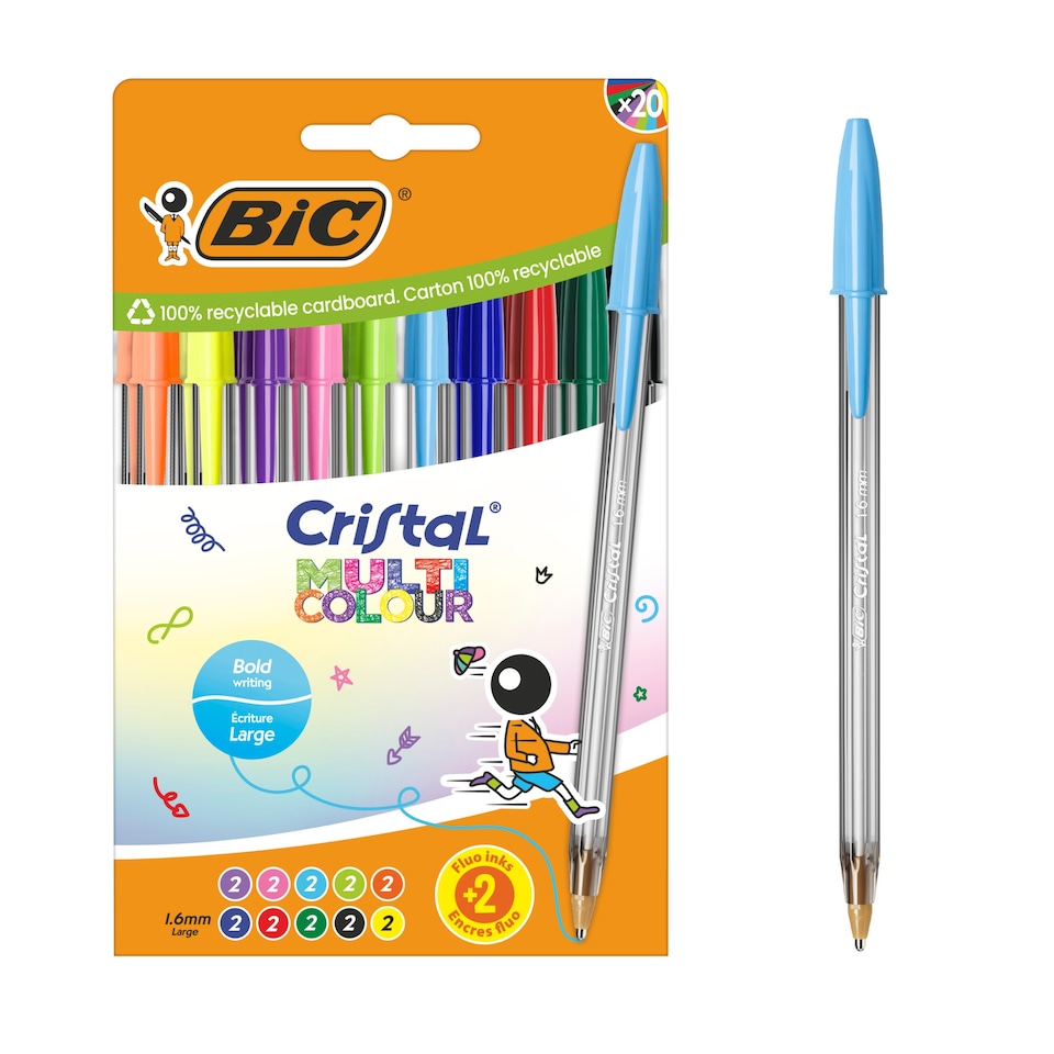 BIC Cristal Pens Multi Colour 20 Pack