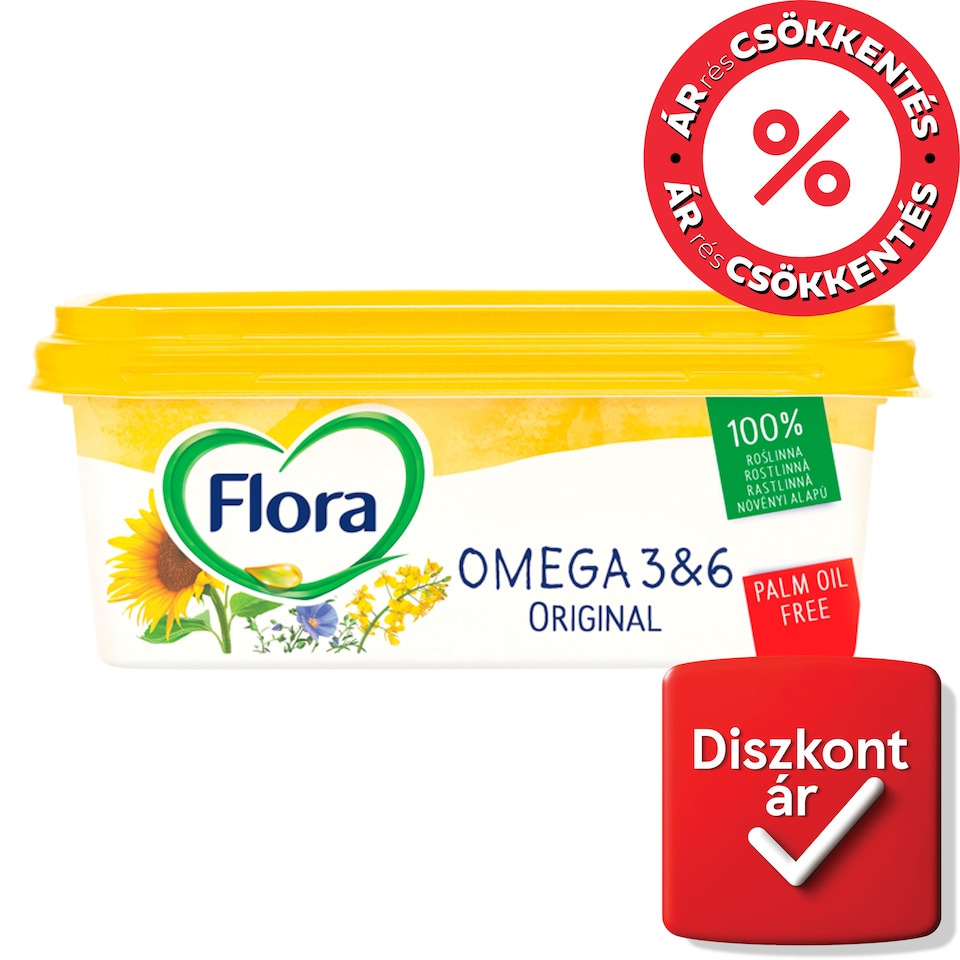 Flora Original Omega 3 & 6 margarin 225 g  1. kép