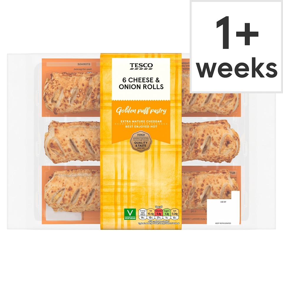 Tesco 6 Cheese & Onion Rolls 360g