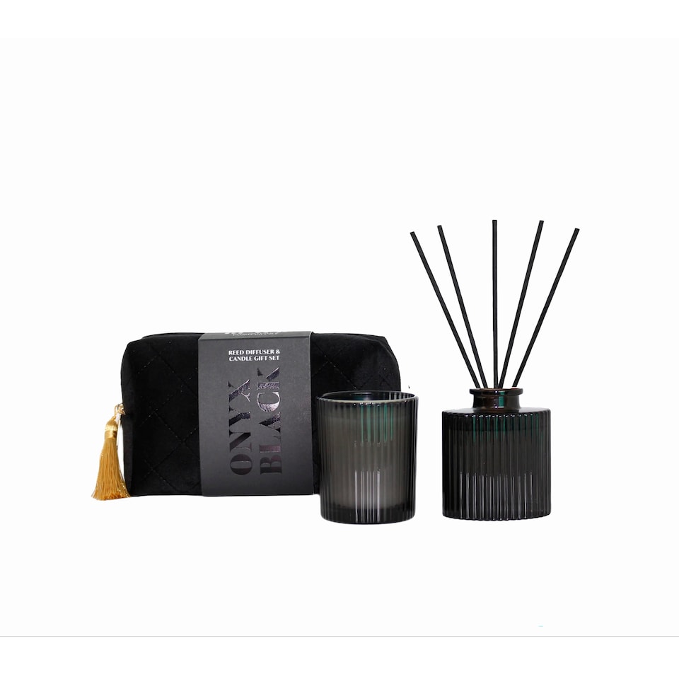F&F Home Dramatique Candle & Reed Diffuser Gift Bag Set