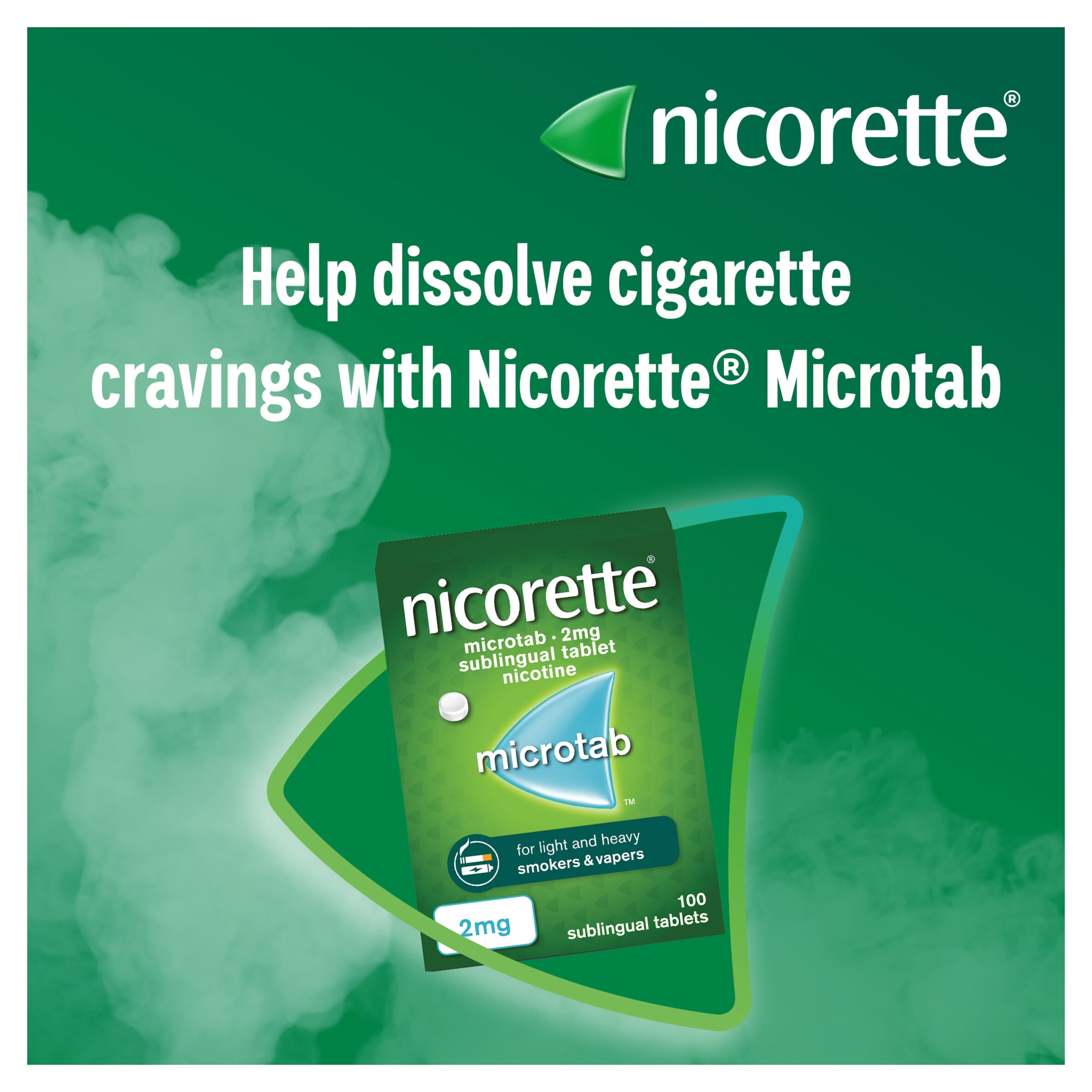 Nicorette Stop Smoking Aid Microtab 2mg Nicotine Sublingual Tablets, 100s