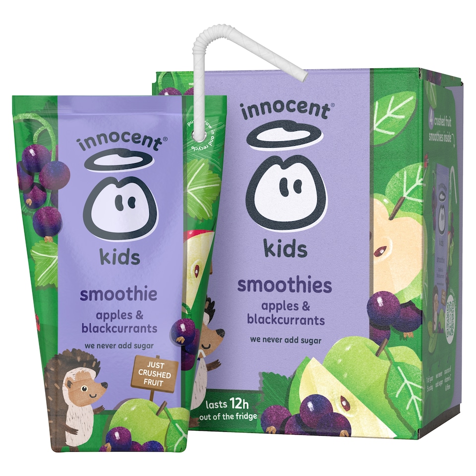 image 1 of innocent Kids Smoothies Apples & Blackcurrants 4 x 150ml