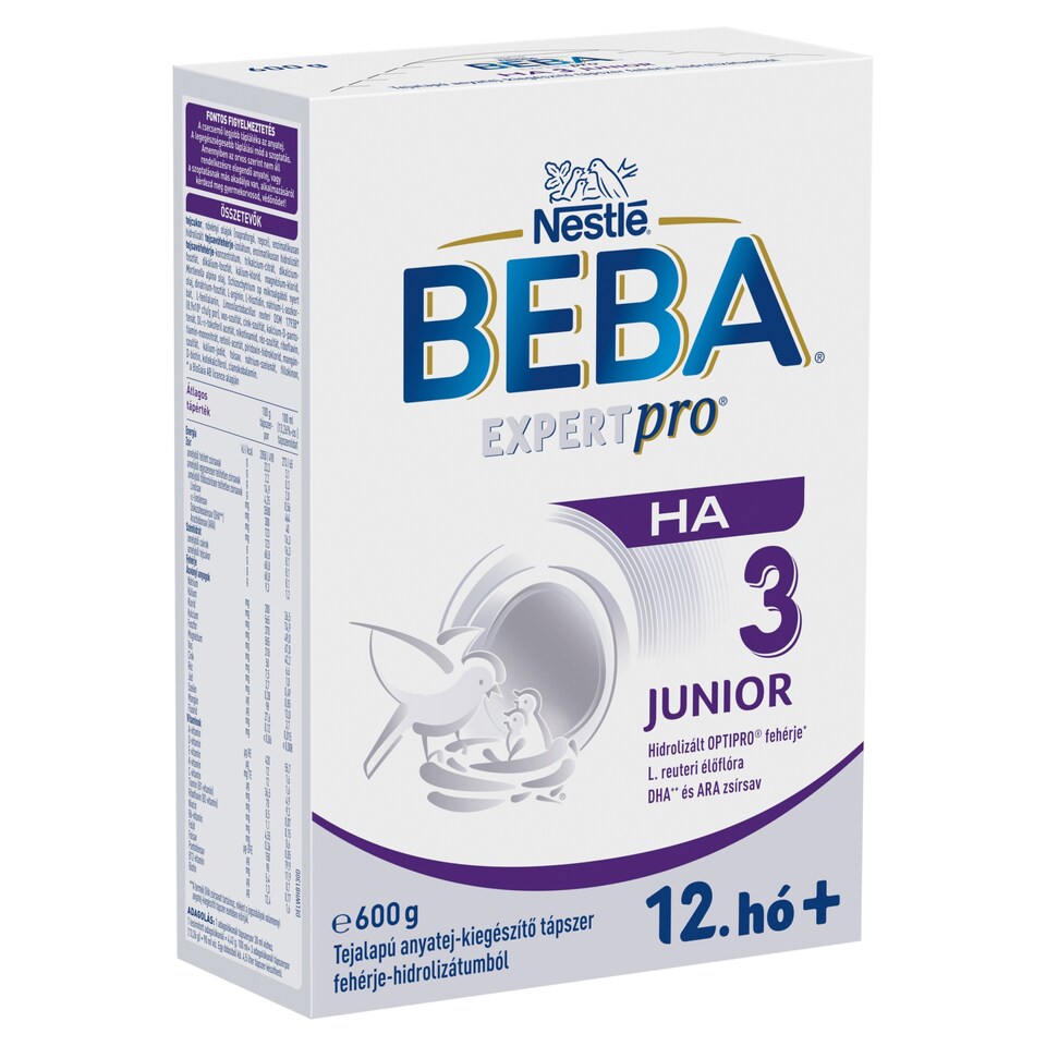 Beba ExpertPro HA 3 Junior tejalapú anyatej-kiegészítő tápszer 12. hó+ 600 g