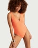 image 2 of F&F Textured Ring Detail Swimsuit in Orange