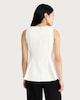 image 3 of F&F Sleeveless Peplum Top in Cream