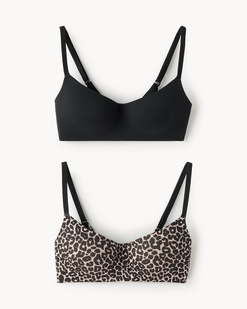 image 1 of F&F 2-Pack Contour Non Wired Bras in Multi