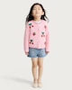 image 2 of F&F Girls Pure Cotton Knitted Fruit Cardigan in Pink