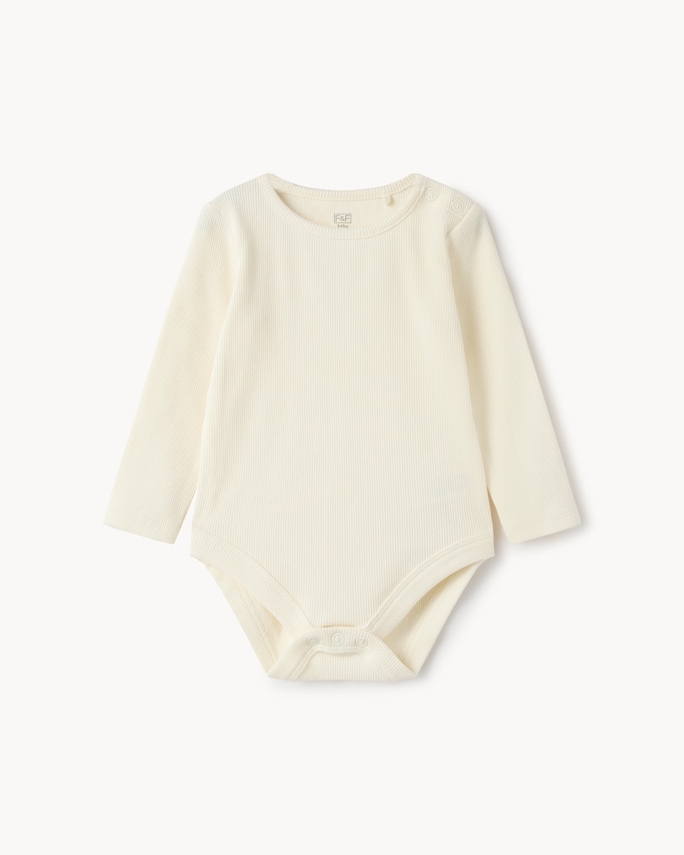 image 1 of F&F Baby Check Dress, Bodysuit and Tights Set in Tan