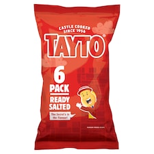 Tayto Ready Salted Crisps 6 X 25G Pack