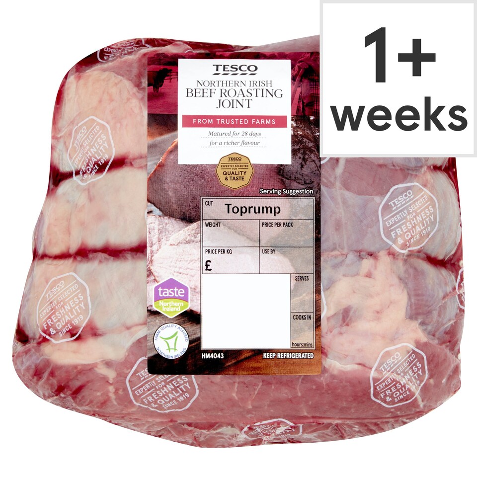 Tesco Northern Irish Beef Roasting joint 1Kg 2.4Kg Tesco Groceries