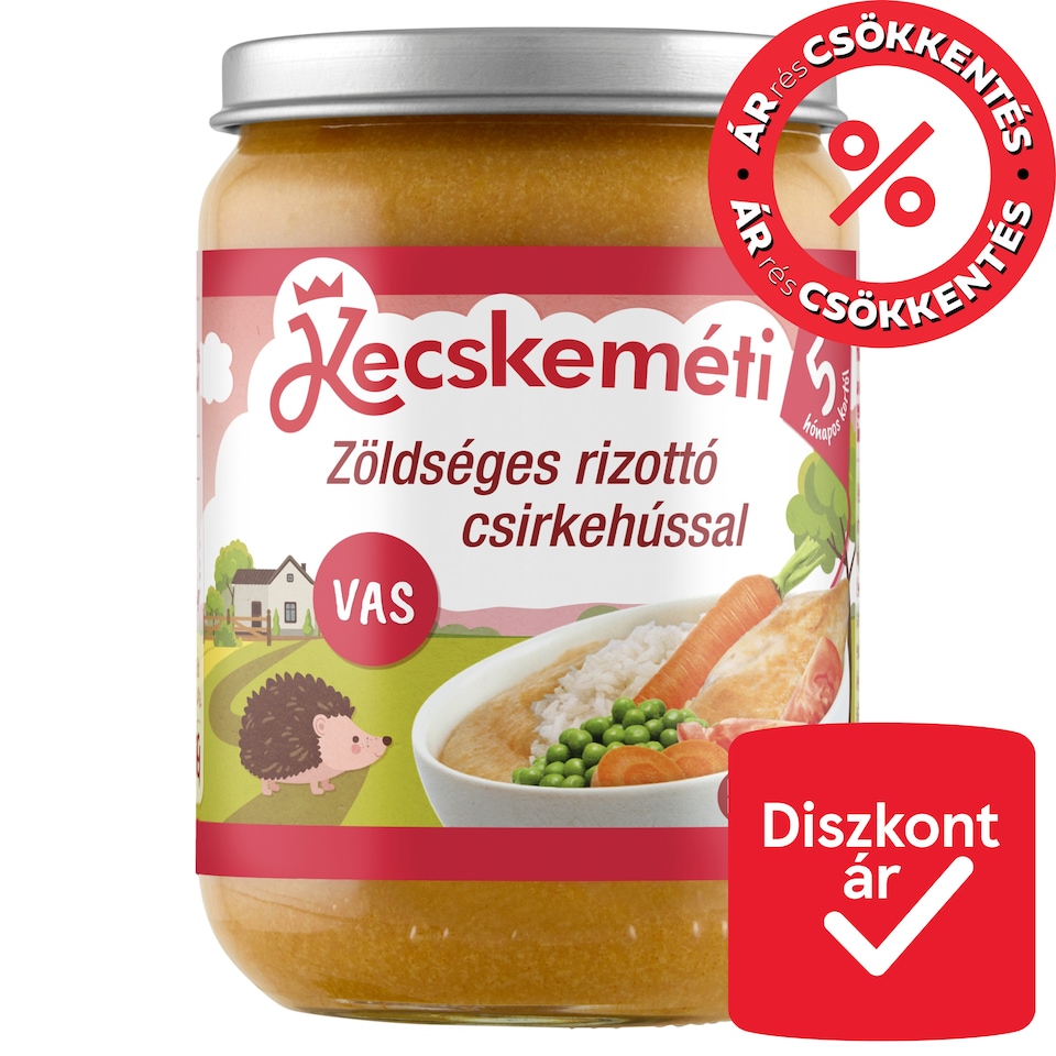 Kecskeméti zöldséges rizottó csirkehússal bébiétel 5 hónapos kortól 190 g