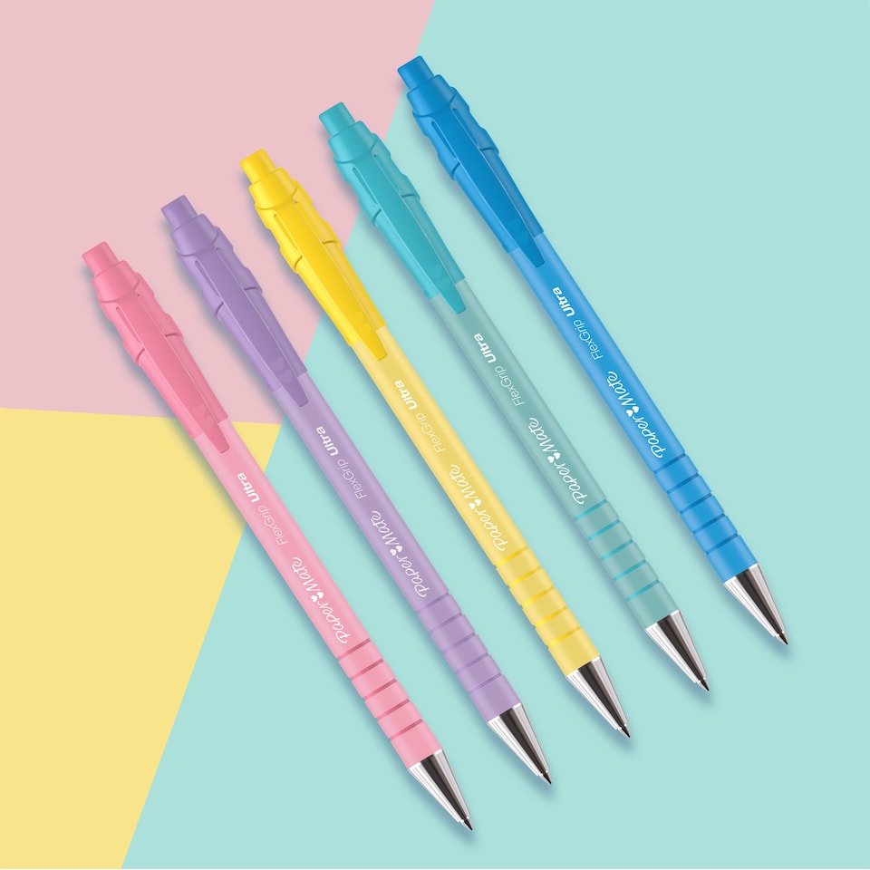 image 1 of Paper Mate Flexgrip Ultra Ballpoint Pens, Pastel, 5 Count