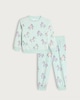 image 1 of F&F Girls Fleece Unicorn Print Pyjama Set in Green Multi