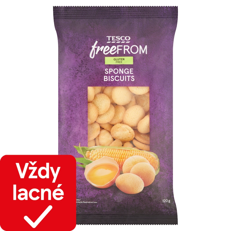 Tesco Free From Bezgluténové piškóty na báze kukuričnej múky 120 g